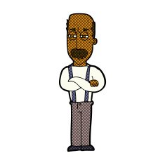 comic cartoon annoyed old man N12
