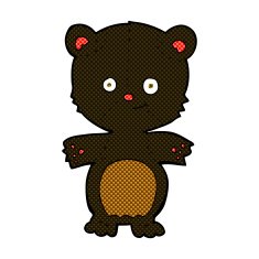 comic cartoon happy black bear N2