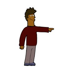 comic cartoon happy pointing man N3
