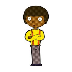 comic cartoon staring boy N2