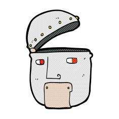 comic cartoon robot head N13