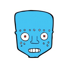 comic cartoon robot head N14