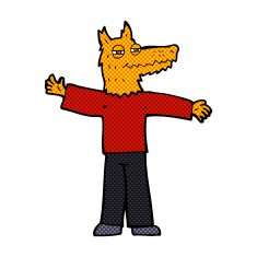 comic cartoon happy fox man N4