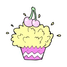 comic cartoon exploding cupcake N2