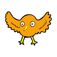 comic cartoon bird N45