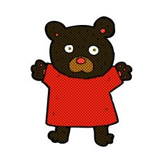 comic cartoon cute black bear N8