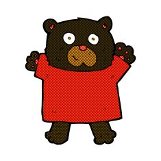 comic cartoon cute black bear N9