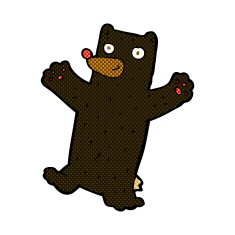 comic cartoon black bear N12
