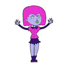 comic cartoon vampire girl N40