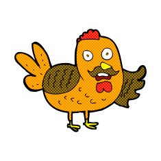 comic cartoon old rooster N2