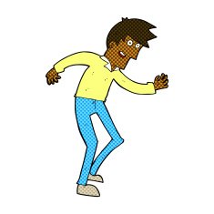 comic cartoon happy man dancing N7