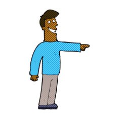 comic cartoon pointing man N16