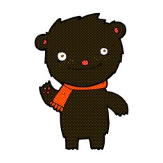 comic cartoon cute black bear N10