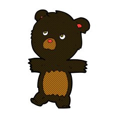 comic cartoon cute black bear N11