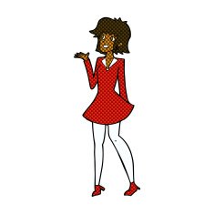 comic cartoon pretty woman in dress N9