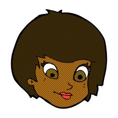 comic cartoon female face N30