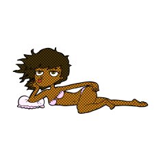 comic cartoon woman posing in underwear N2