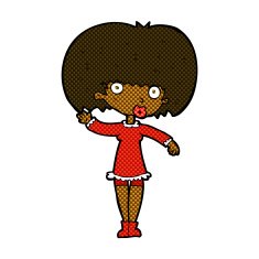 comic cartoon waving girl N2