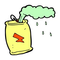 comic cartoon fizzing soda can N8