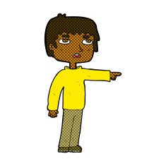 comic cartoon boy pointing N4