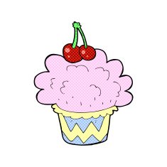 comic cartoon cupcake N11