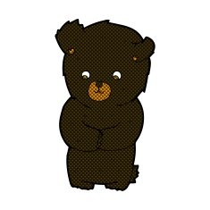 cute comic cartoon black bear N10