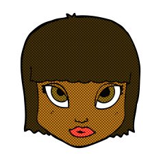 comic cartoon female face N32