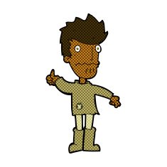 comic cartoon worried man giving thumbs up symbol N2