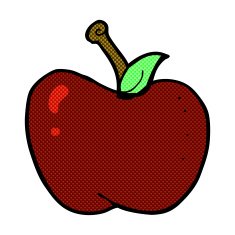 comic cartoon apple N16