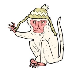 comic cartoon monkey wearing hat N2