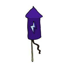 comic cartoon firework rocket N2