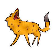 comic cartoon snapping fox