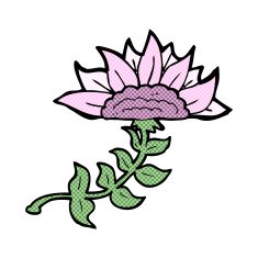 comic cartoon flower N57