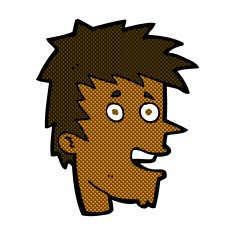 comic cartoon happy boy face N10