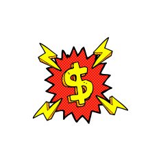 comic cartoon dollar symbol