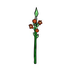comic cartoon flowering spear N2