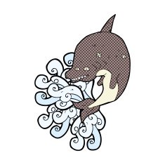 comic cartoon shark N8