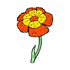 comic cartoon flower N58