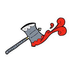 comic cartoon double sided axe N4