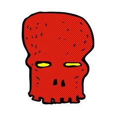comic cartoon spooky skull N30