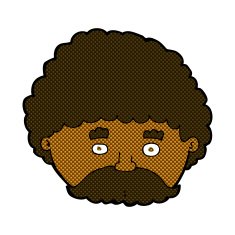 comic cartoon man with mustache N16