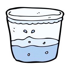 comic cartoon glass of water