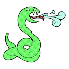 comic cartoon hissing snake N5
