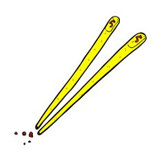 comic cartoon chopsticks N4