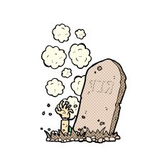 comic cartoon zombie rising from grave N5
