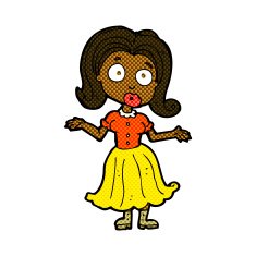 comic cartoon confused girl N2