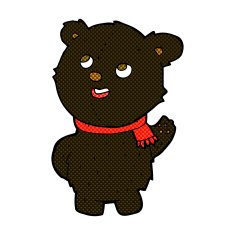 comic cartoon cute black bear cub