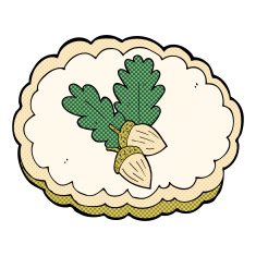 comic cartoon acorn symbol