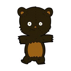 cute comic cartoon black bear N13