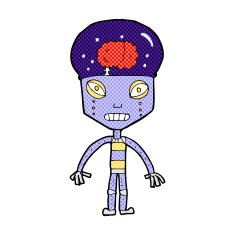 comic cartoon weird robot